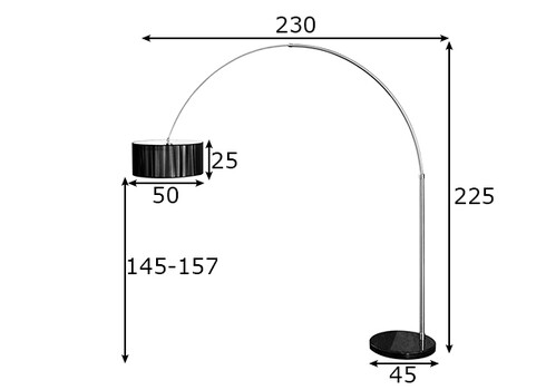 Põrandavalgusti EXTENSO must, 230x45xH225 cm