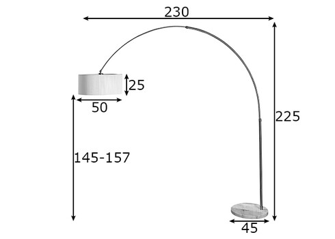 Põrandavalgusti EXTENSO valge, 230x45xH225 cm
