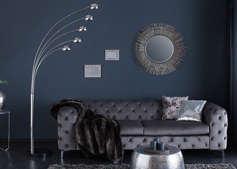 Põrandavalgusti FIVE LIGHTS hõbe, 125xH200 cm