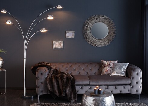 Põrandavalgusti FIVE LIGHTS hõbe, 125xH200 cm