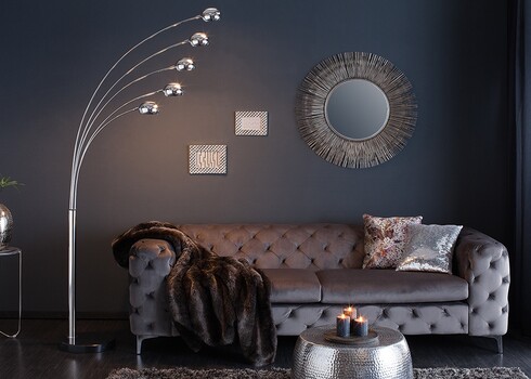 Põrandavalgusti FIVE LIGHTS hõbe, 125xH200 cm