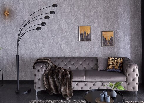 Põrandavalgusti FIVE LIGHTS must, 150xH205 cm