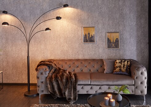 Põrandavalgusti FIVE LIGHTS must, 150xH205 cm