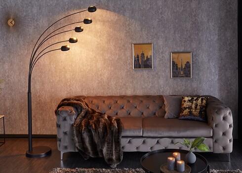 Põrandavalgusti FIVE LIGHTS must, 150xH205 cm