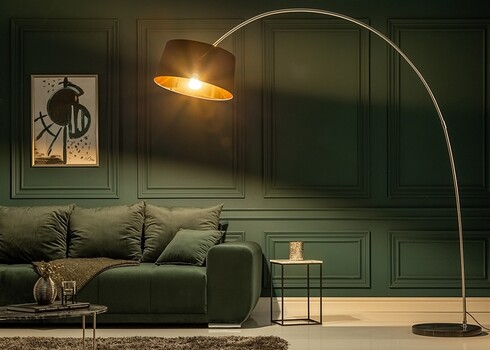 Põrandavalgusti FORMA must / kuldne, 195x46xH215 cm