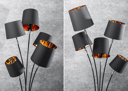 Põrandavalgusti LEVELS must / kuldne, 60x60xH178 cm