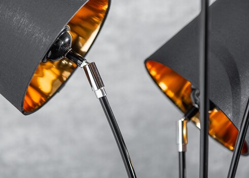 Põrandavalgusti LEVELS must / kuldne, 60x60xH178 cm