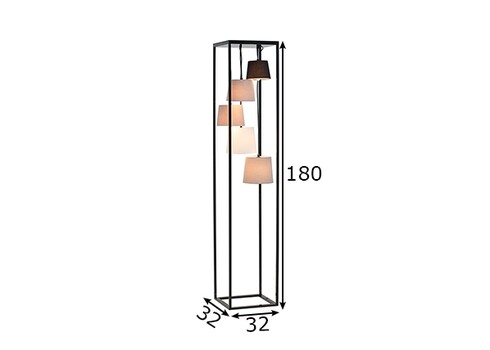 Põrandavalgusti LEVELS must / hall, 32x32xH180 cm