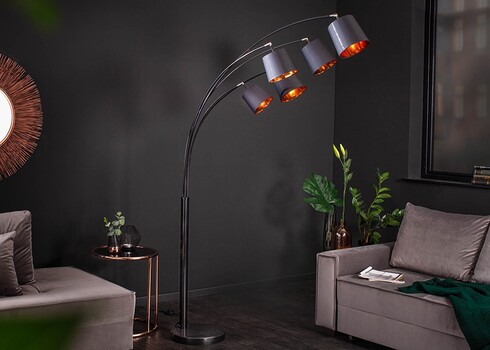 Põrandavalgusti LEVELS must / kuldne, 100x120xH202 cm