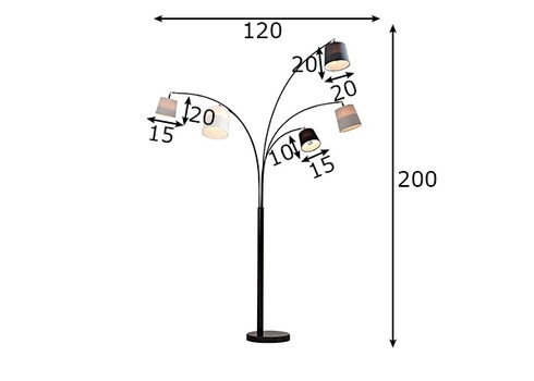 Põrandavalgusti LEVELS hall / valge, 120x120xH200 cm