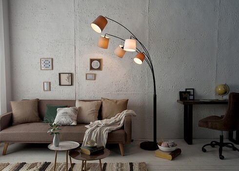 Põrandavalgusti LEVELS beež / pruun, 120x120xH200 cm