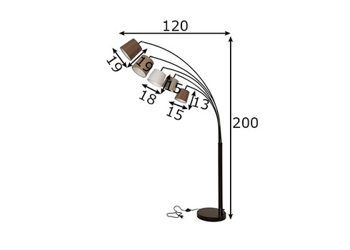 Põrandavalgusti LEVELS beež / pruun, 120x120xH200 cm