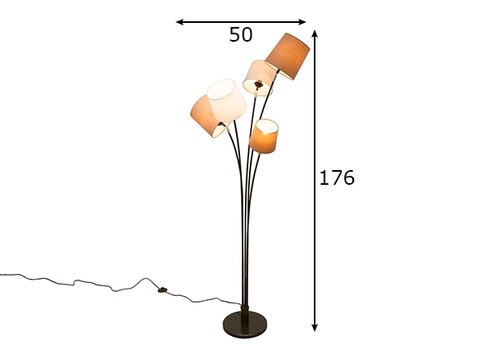 Põrandavalgusti LEVELS beež / pruun, 50x50xH176 cm