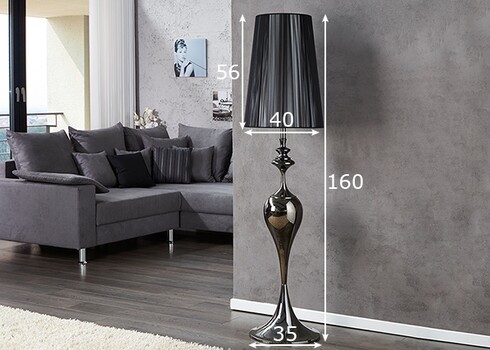 Põrandavalgusti LUCIE must, 40x40xH160 cm