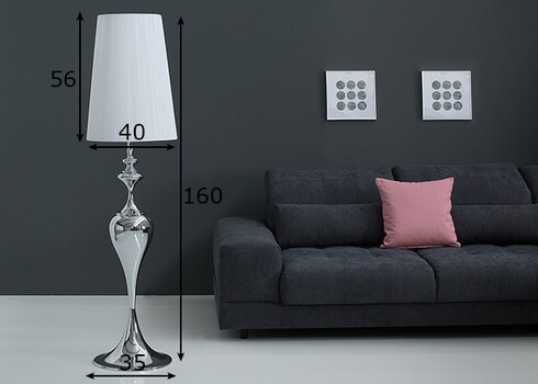 Põrandavalgusti LUCIE valge, 40x40xH160 cm