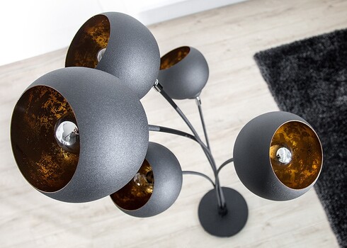 Põrandavalgusti MAGMA must / kuldne, 40x40xH160 cm