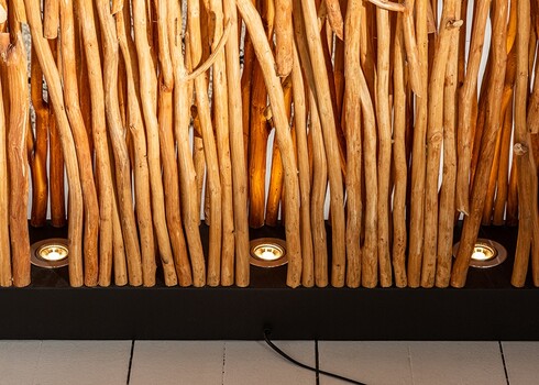 Põrandavalgusti PARAVENT must / pruun, 110x20xH180 cm