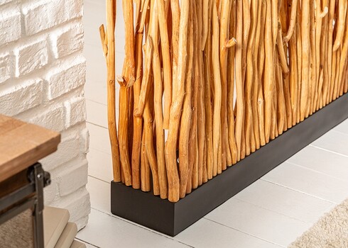 Põrandavalgusti PARAVENT must / pruun, 110x20xH180 cm