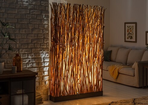 Põrandavalgusti PARAVENT must / pruun, 110x20xH180 cm