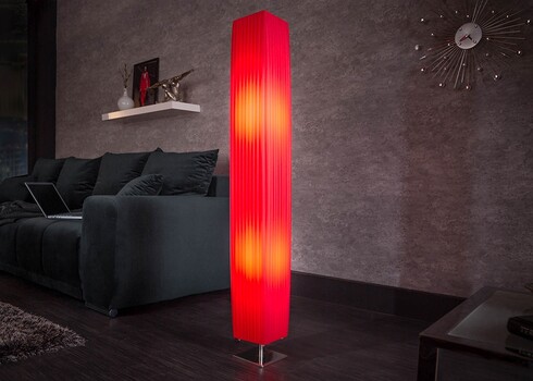 Põrandavalgusti PARIS punane / hõbe, 15x15xH120 cm