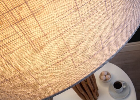 Põrandavalgusti SERVANT valge / pruun, 55x55xH153 cm