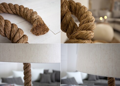 Põrandavalgusti SEVEN SEAS valge / helepruun, 45x45xH160 cm