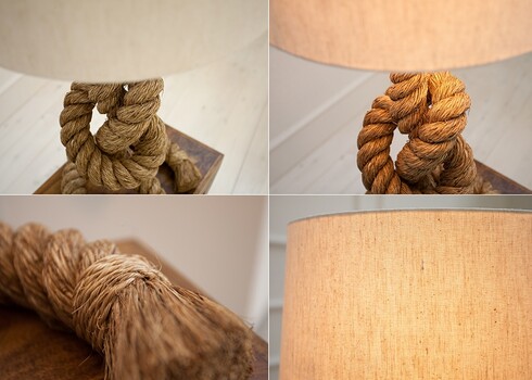 Põrandavalgusti SEVEN SEAS valge / helepruun, 40x40xH85 cm