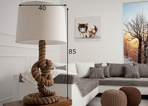 Põrandavalgusti SEVEN SEAS valge / helepruun, 40x40xH85 cm