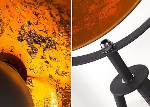 Põrandavalgusti STUDIO must / kuldne, 65x65xH145 cm