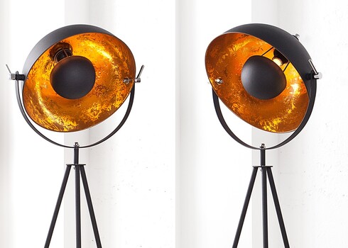 Põrandavalgusti STUDIO must / kuldne, 65x65xH145 cm