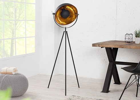 Põrandavalgusti STUDIO must / kuldne, 65x65xH145 cm