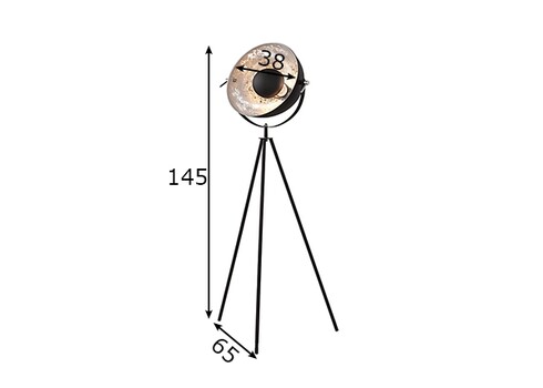 Põrandavalgusti STUDIO must / hõbe, 65x65xH145 cm