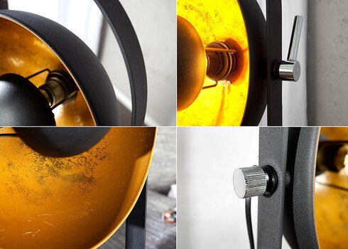 Põrandavalgusti STUDIO must / kuldne, 37x37xH130 cm