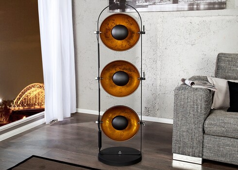 Põrandavalgusti STUDIO must / kuldne, 37x37xH130 cm