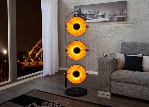 Põrandavalgusti STUDIO must / kuldne, 37x37xH130 cm