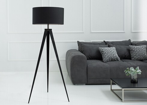 Põrandavalgusti TRIPOD must / pruun, D60xH155 cm