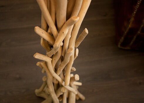 Põrandavalgusti WILD NATRUE valge / pruun, D55xH155 cm