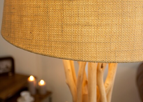 Põrandavalgusti WILD NATRUE valge / pruun, D55xH155 cm