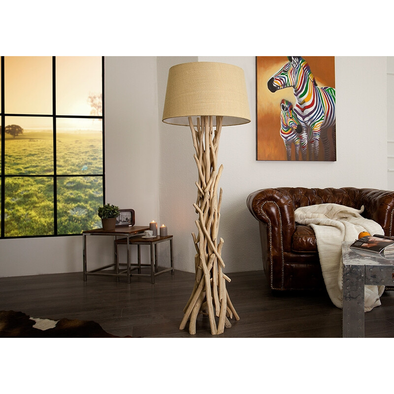 Põrandavalgusti WILD NATRUE valge / pruun, D55xH155 cm