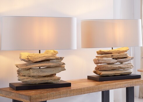 Lauavalgusti RIVERINE pruun / valge, 55x25xH50 cm