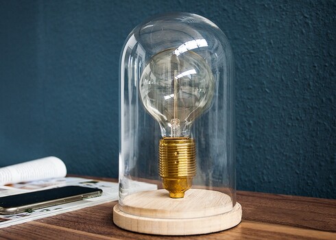 Lauavalgusti EDISON beež, 15x15xH20 cm