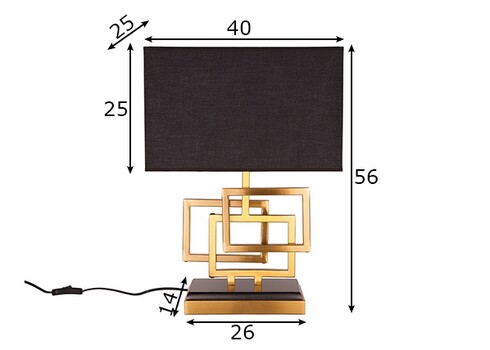 Lauavalgusti LEONOR kuldne / must, 40x25xH56 cm