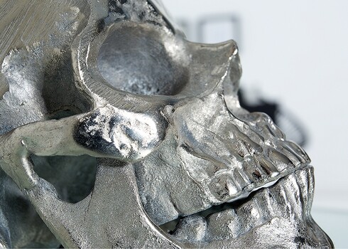 Lauavalgusti SKULL hõbe / must, 40x40xH44 cm