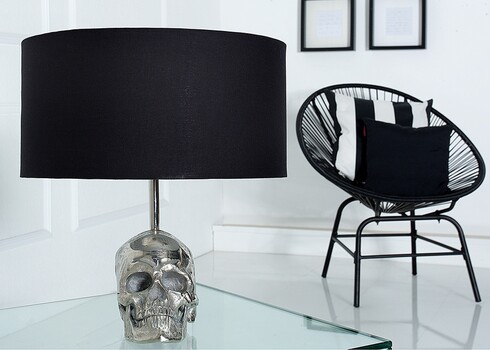 Lauavalgusti SKULL hõbe / must, 40x40xH44 cm