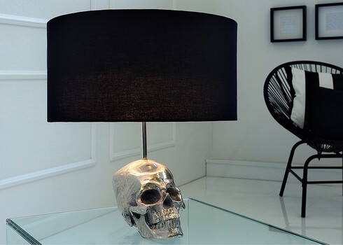 Lauavalgusti SKULL hõbe / must, 40x40xH44 cm