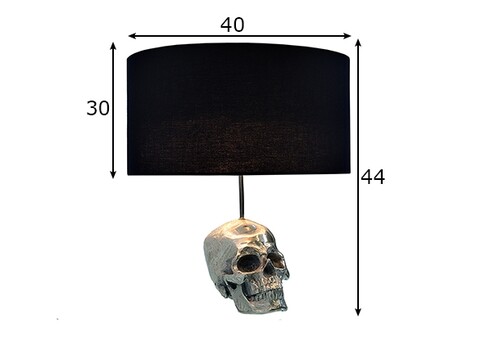 Lauavalgusti SKULL hõbe / must, 40x40xH44 cm