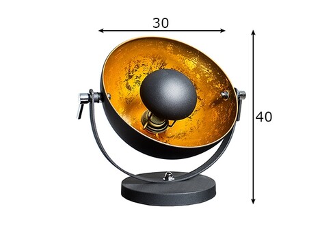 Lauavalgusti STUDIO must / kuldne, 30x30xH40 cm