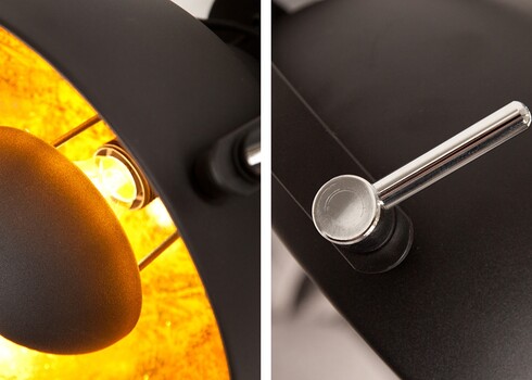 Seinavalgusti STUDIO must / kuldne, 40x25xH33 cm