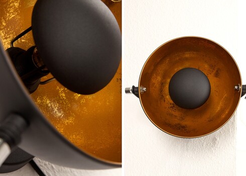 Seinavalgusti STUDIO must / kuldne, 40x25xH33 cm