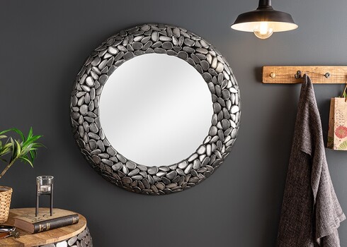 Seinapeegel STONE MOSAIC hõbe, 82x6xH82 cm